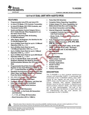 TL16C2550IRHBRG4 datasheet  